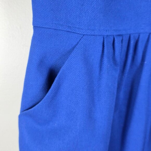 J. Crew Cobalt Blue V Neck Sleeveless A Line Dress - Picture 3 of 8